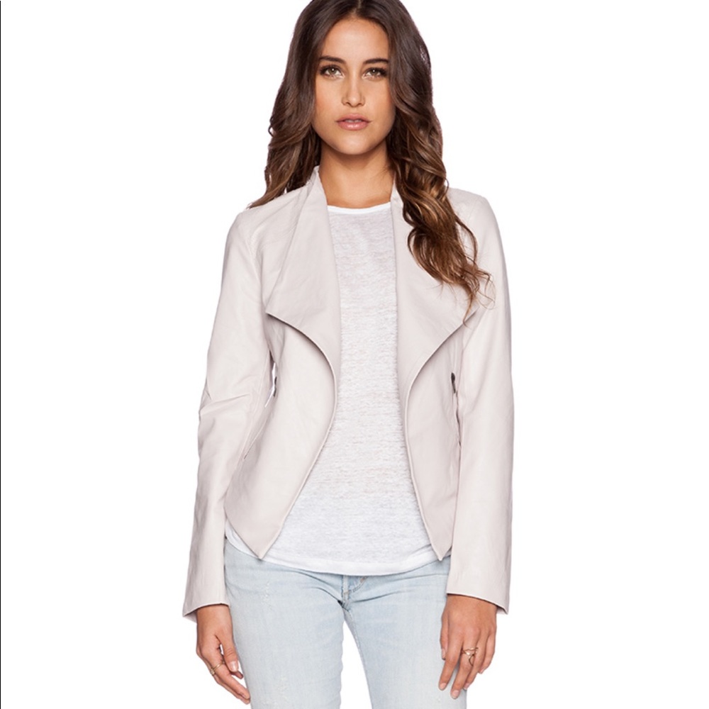 BB Dakota Slate Jacket in Blush - faux leather